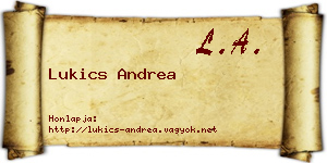 Lukics Andrea névjegykártya